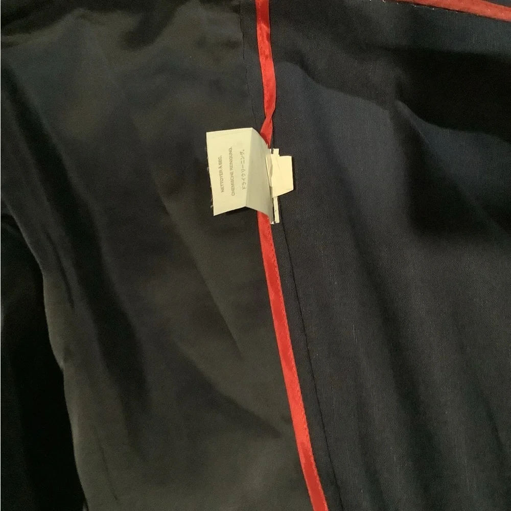 J. Crew Linen Blend Navy Blue Scalloped Lightweight Blazer 6 Academia - Picture 10 of 11
